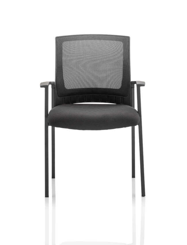 Metro Medium Mesh Back Stacking Visitor Chair with Arms - Image 2