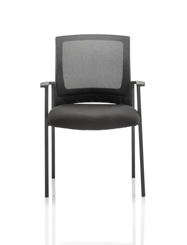 Metro Medium Mesh Back Stacking Visitor Chair with Arms - Image 2