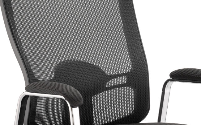 Portland Medium Mesh Back (Straight Leg) Visitor Chair with Arms - Image 6