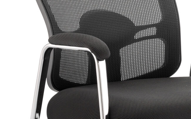 Portland Medium Mesh Back (Straight Leg) Visitor Chair with Arms - Image 2