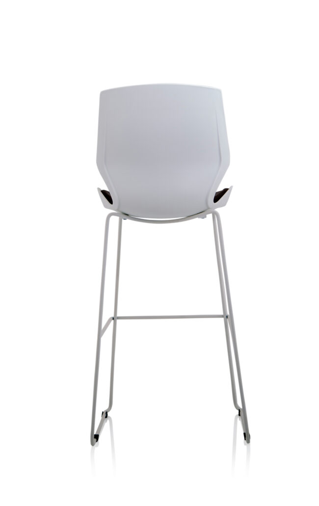 Florence White Frame Fabric Seat High Stool Chair - Image 5