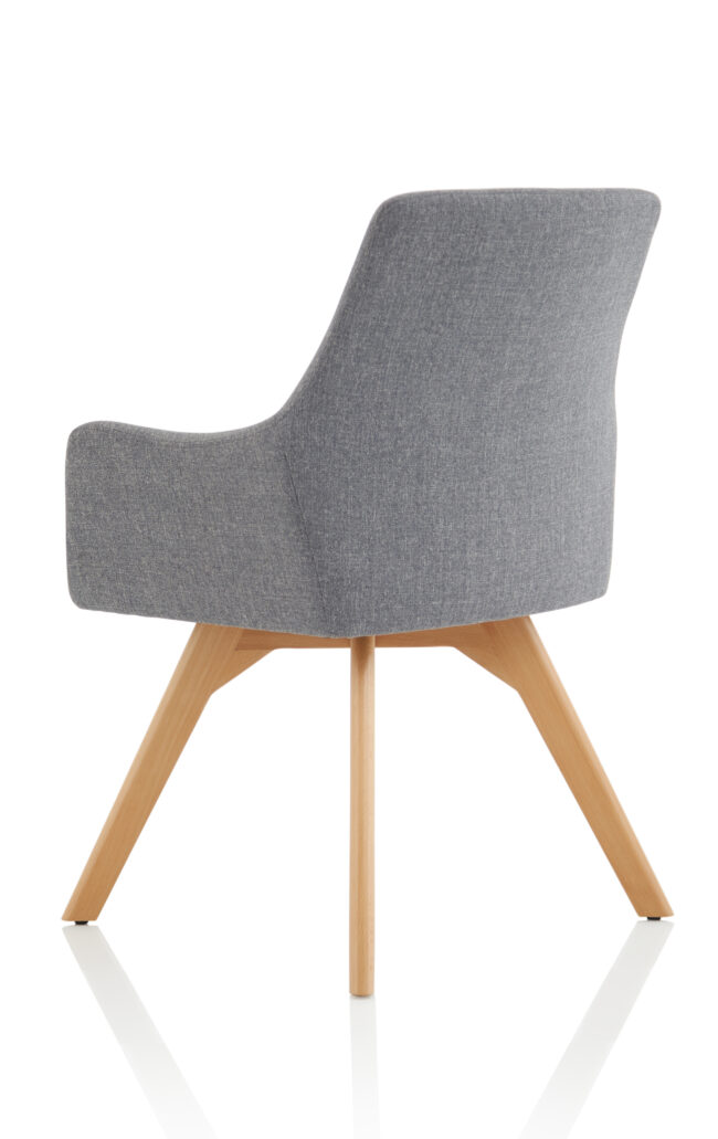 Carmen Grey Fabric Wooden Leg Visitor Chair - Image 5