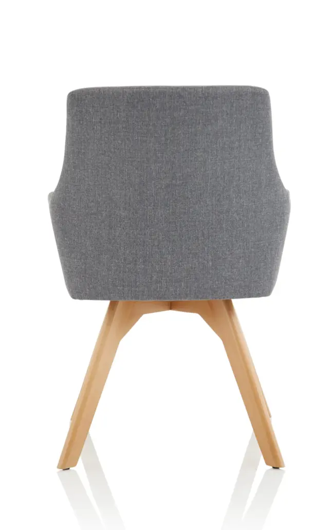 Carmen Grey Fabric Wooden Leg Visitor Chair - Image 6