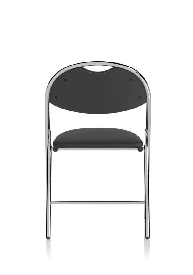 Milan High Back Black Vinyl Chrome Frame Folding Visitor Chair - Image 6