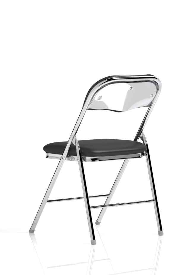 Sicily Black Polyurethane Folding Chair - Image 13