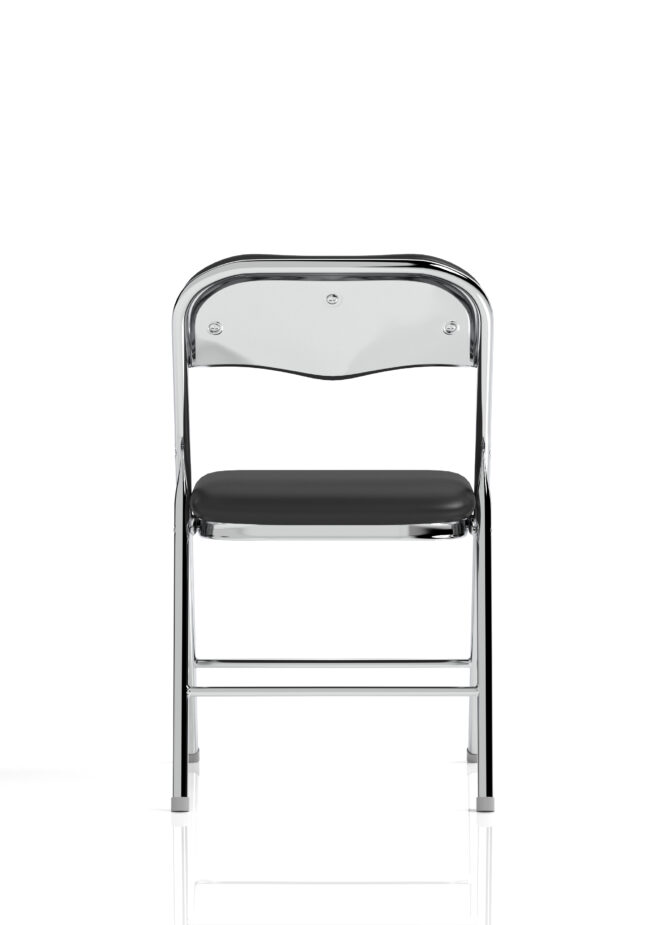Sicily Black Polyurethane Folding Chair - Image 14