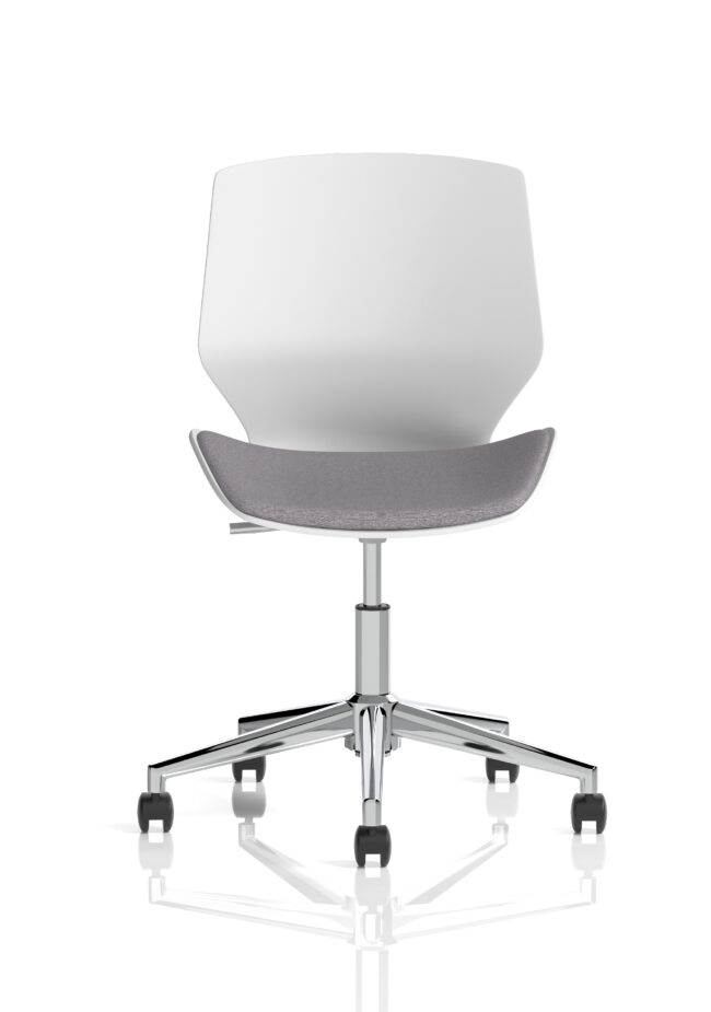 Florence 5 Star Base White Frame Fabric Visitor Chair - Image 2