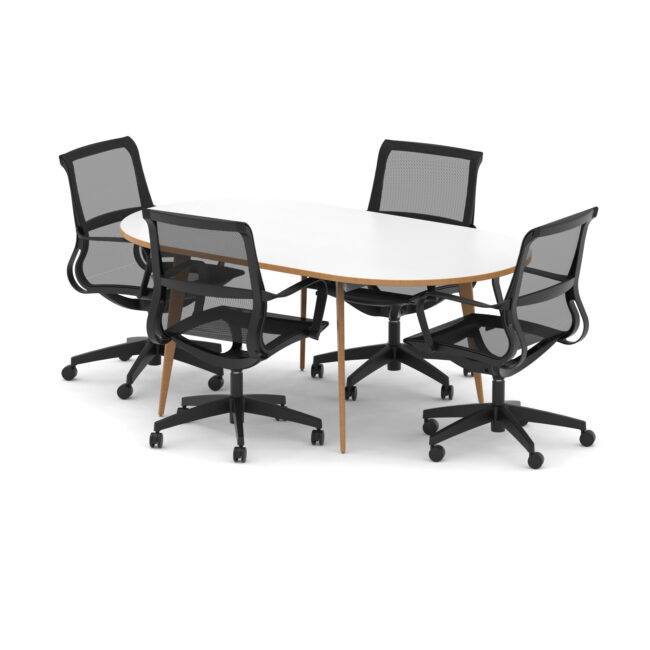 Oslo 1800mm Oval Boardroom Table With Set Of Executive Chairs - Image 2