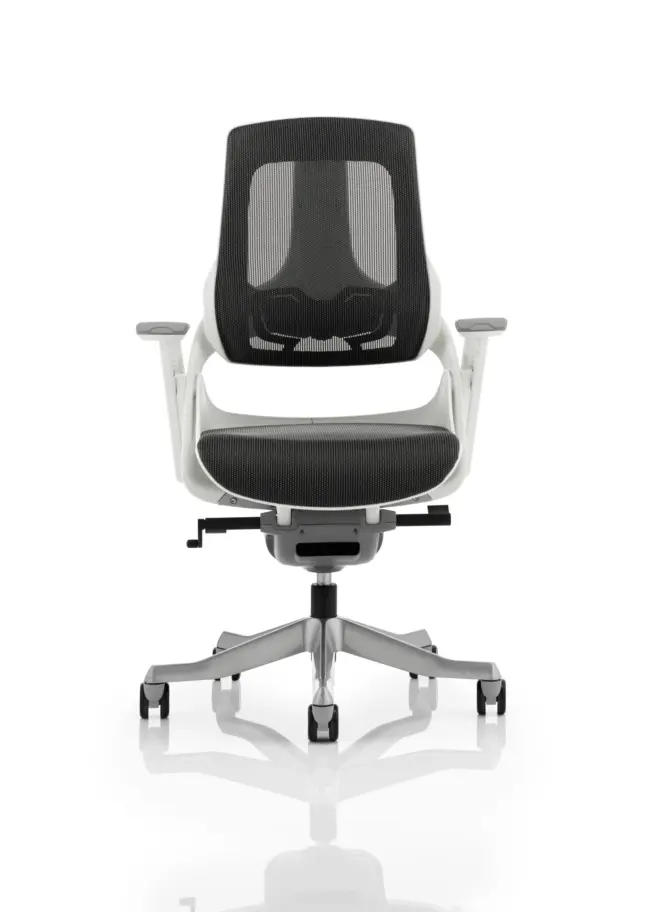 Zure High Back White Shell Executive Office Chair with Arms - Image 2
