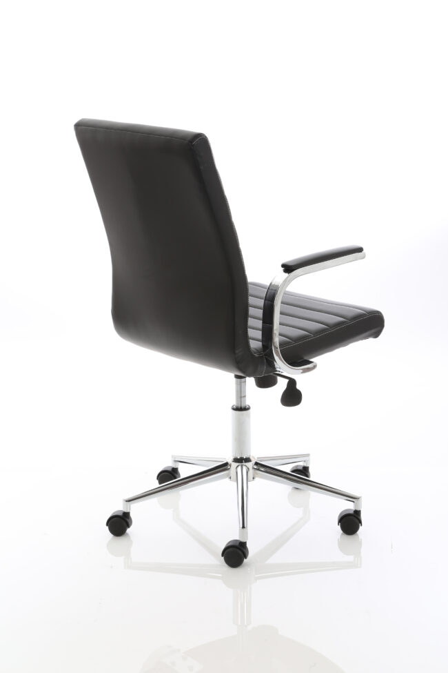 Ezra Medium Back Leather Executive Office Chair with Arms - Image 4