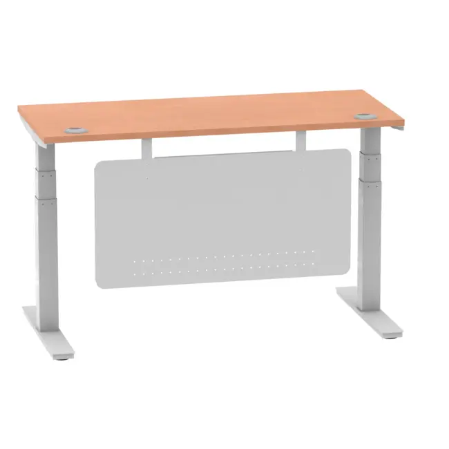Air Height Adjustable Slimline Desk With Cable Ports With Steel Modesty Panel - Image 30