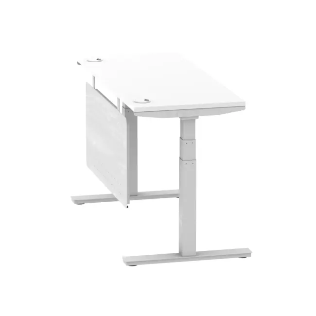 Air Height Adjustable Slimline Desk With Cable Ports With Steel Modesty Panel - Image 80