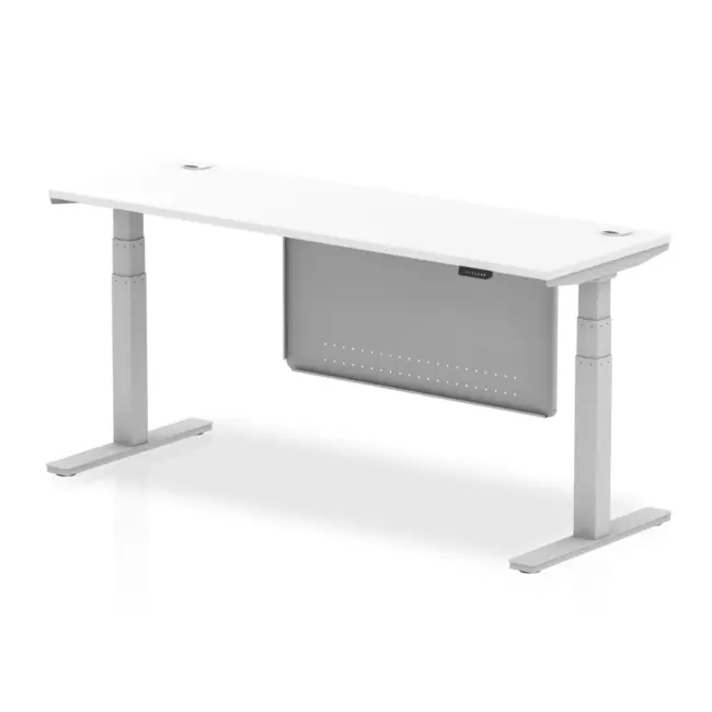 Air Height Adjustable Slimline Desk With Cable Ports With Steel Modesty Panel - Image 237