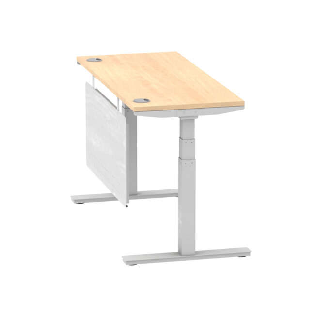 Air Height Adjustable Slimline Desk With Cable Ports With Steel Modesty Panel - Image 104