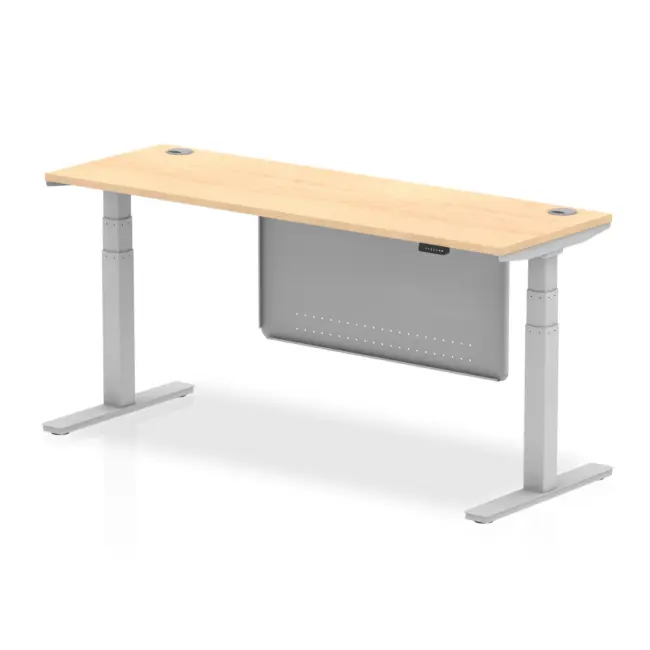 Air Height Adjustable Slimline Desk With Cable Ports With Steel Modesty Panel - Image 261