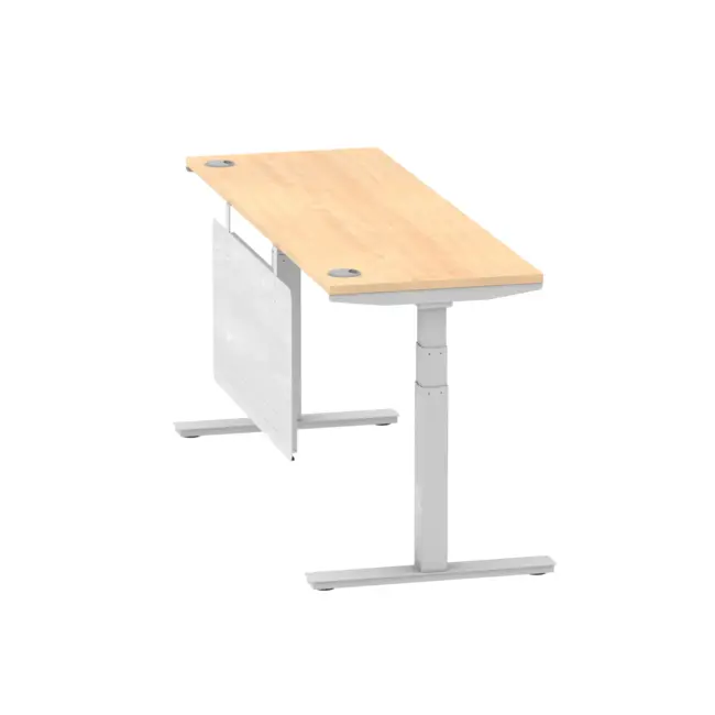 Air Height Adjustable Slimline Desk With Cable Ports With Steel Modesty Panel - Image 266