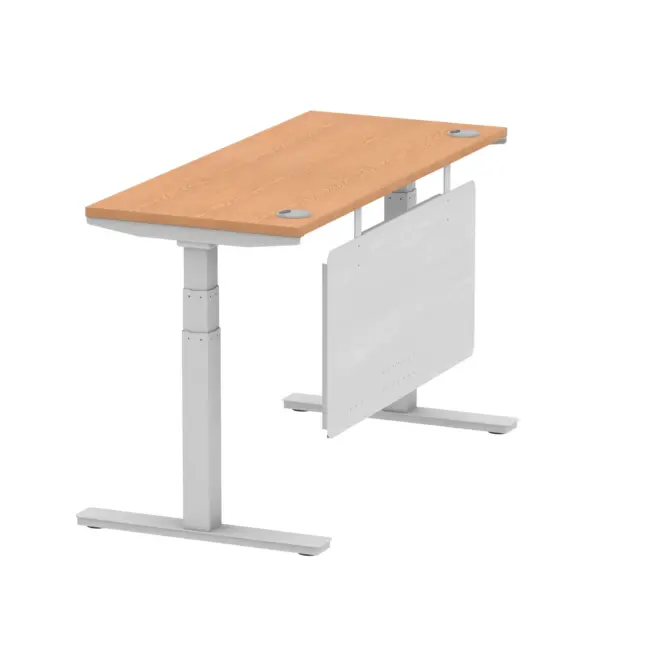 Air Height Adjustable Slimline Desk With Cable Ports With Steel Modesty Panel - Image 125