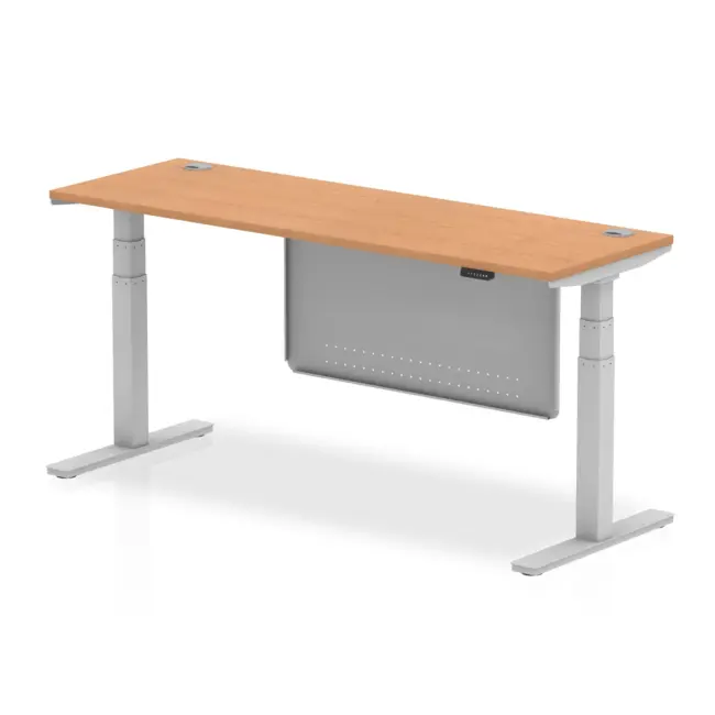 Air Height Adjustable Slimline Desk With Cable Ports With Steel Modesty Panel - Image 285
