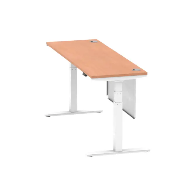 Air Height Adjustable Slimline Desk With Cable Ports With Steel Modesty Panel - Image 198