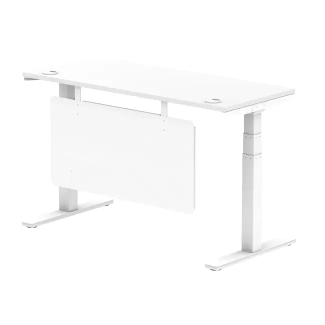 Air Height Adjustable Slimline Desk With Cable Ports With Steel Modesty Panel - Image 87