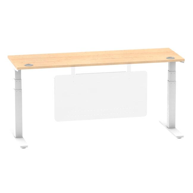 Air Height Adjustable Slimline Desk With Cable Ports With Steel Modesty Panel - Image 272