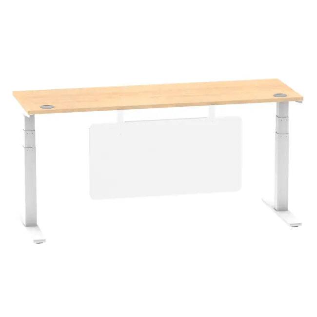 Air Height Adjustable Slimline Desk With Cable Ports With Steel Modesty Panel - Image 272