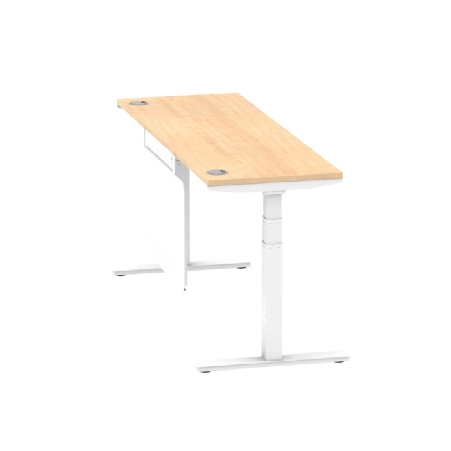 Air Height Adjustable Slimline Desk With Cable Ports With Steel Modesty Panel - Image 274