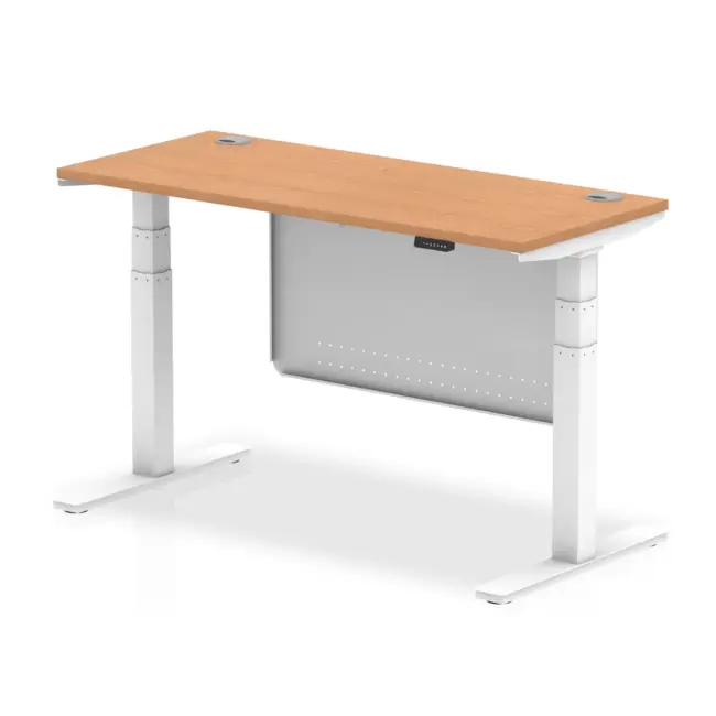 Air Height Adjustable Slimline Desk With Cable Ports With Steel Modesty Panel - Image 131