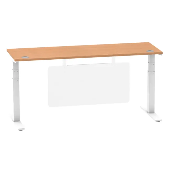 Air Height Adjustable Slimline Desk With Cable Ports With Steel Modesty Panel - Image 296