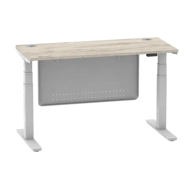 Air Height Adjustable Slimline Desk With Cable Ports With Steel Modesty Panel - Image 154