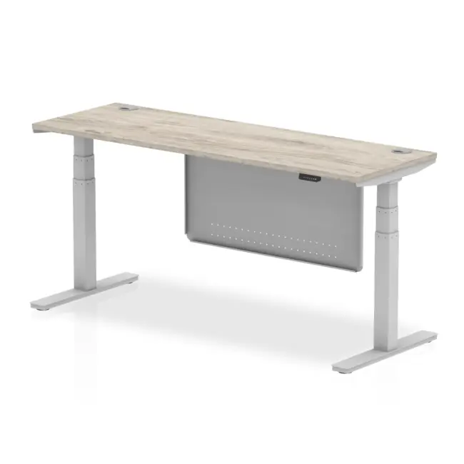 Air Height Adjustable Slimline Desk With Cable Ports With Steel Modesty Panel - Image 309