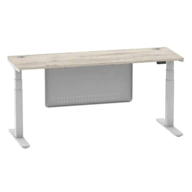 Air Height Adjustable Slimline Desk With Cable Ports With Steel Modesty Panel - Image 316