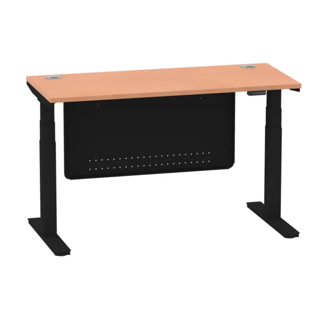 Air Height Adjustable Slimline Desk With Cable Ports With Steel Modesty Panel - Image 26