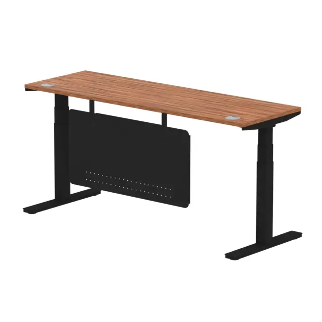 Air Height Adjustable Slimline Desk With Cable Ports With Steel Modesty Panel - Image 209