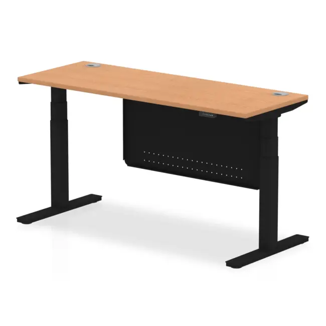 Air Height Adjustable Slimline Desk With Cable Ports With Steel Modesty Panel - Image 175