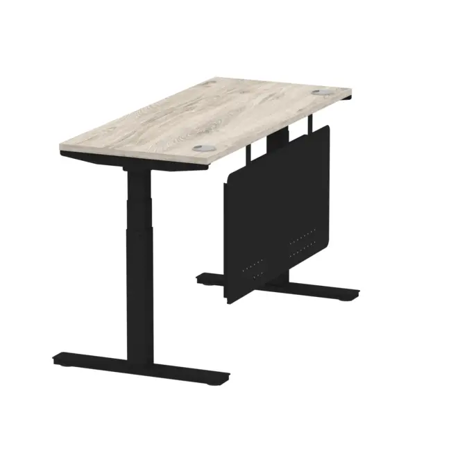 Air Height Adjustable Slimline Desk With Cable Ports With Steel Modesty Panel - Image 141