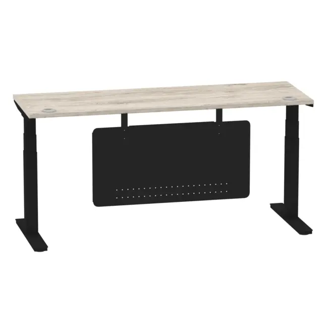 Air Height Adjustable Slimline Desk With Cable Ports With Steel Modesty Panel - Image 304