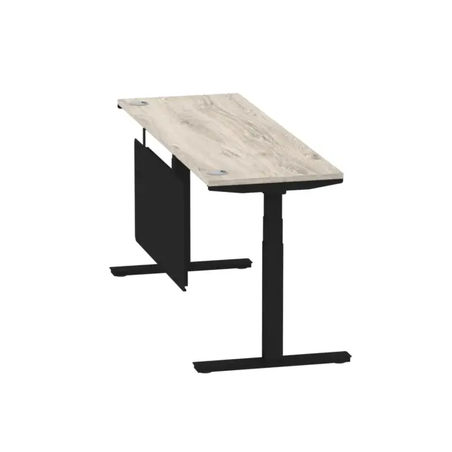 Air Height Adjustable Slimline Desk With Cable Ports With Steel Modesty Panel - Image 306