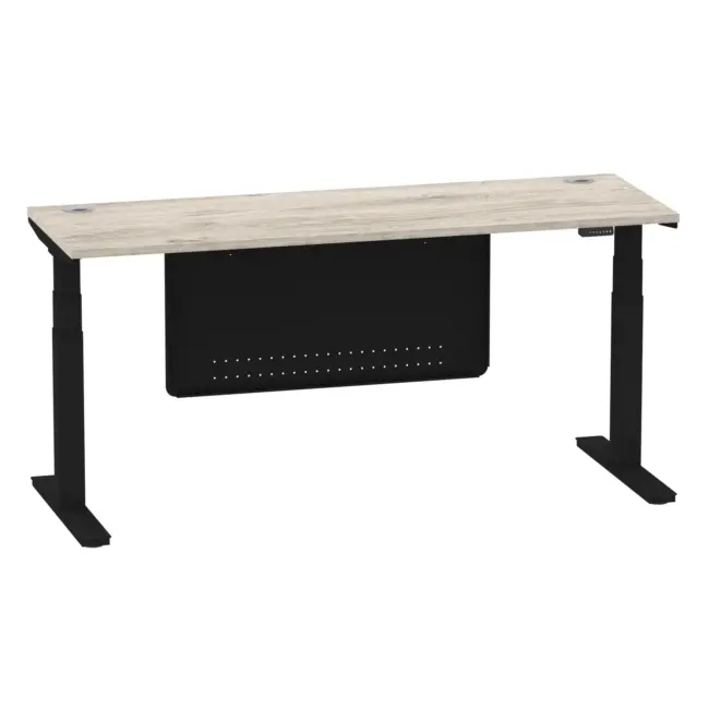 Air Height Adjustable Slimline Desk With Cable Ports With Steel Modesty Panel - Image 308