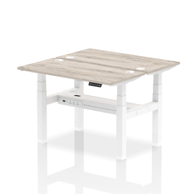 Air Back-to-Back Slimline Height Adjustable Bench Desk - 2 Person - Image 9