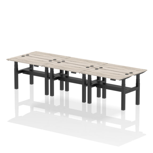 Air Back-to-Back Slimline Height Adjustable Bench Desk - 6 Person - Image 7