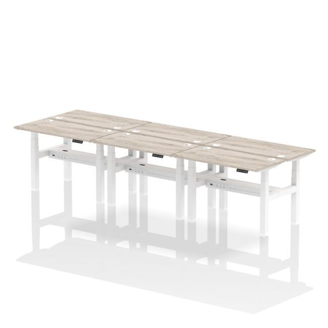 Air Back-to-Back Slimline Height Adjustable Bench Desk - 6 Person - Image 9