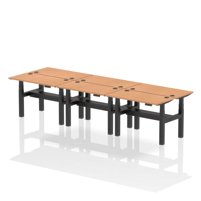 Air Back-to-Back Slimline Height Adjustable Bench Desk - 6 Person - Image 13
