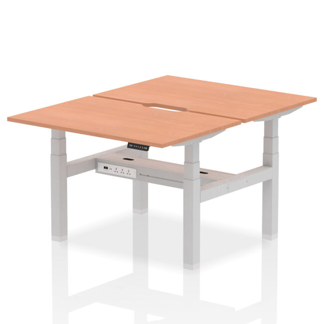 Air Back-to-Back Scalloped Edge Height Adjustable Bench Desk - 2 Person - Image 2