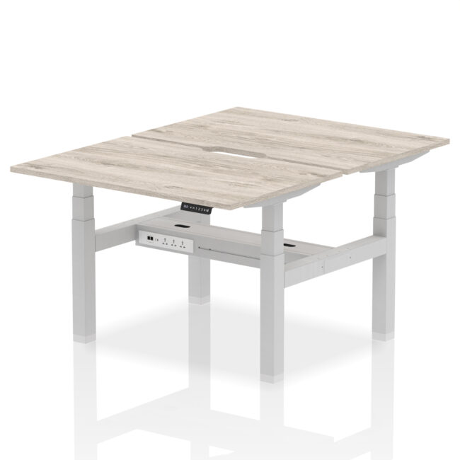 Air Back-to-Back Scalloped Edge Height Adjustable Bench Desk - 2 Person - Image 5