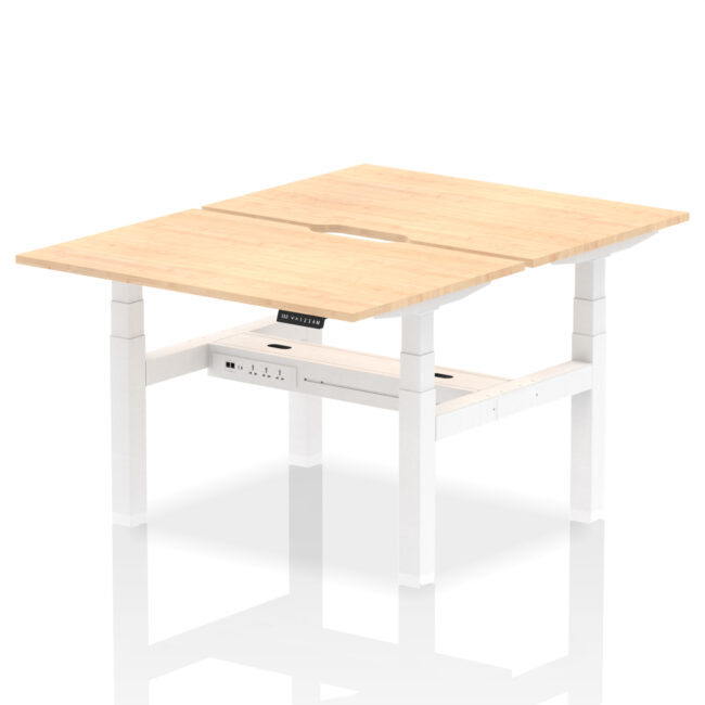 Air Back-to-Back Scalloped Edge Height Adjustable Bench Desk - 2 Person - Image 9