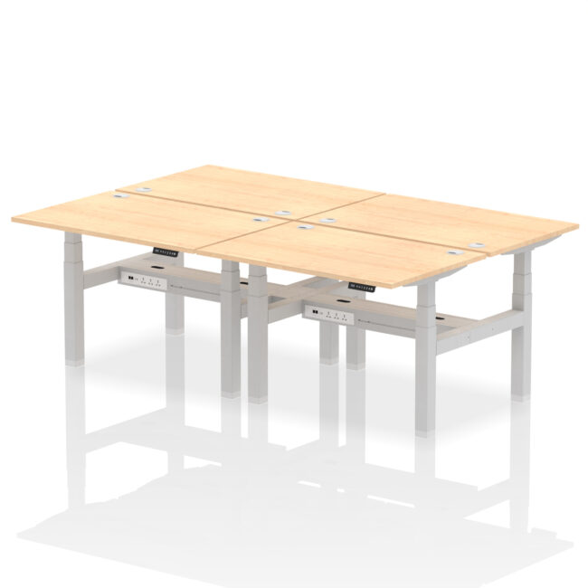 Air Back-to-Back Height Adjustable Bench Desk - 4 Person - Image 11