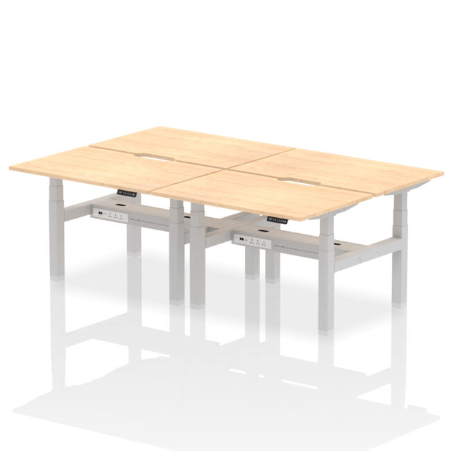 Air Back-to-Back Scalloped Edge Height Adjustable Bench Desk - 4 Person - Image 8