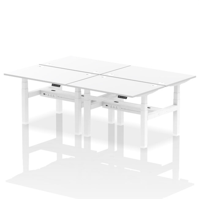 Air Back-to-Back Height Adjustable Bench Desk - 4 Person - Image 21