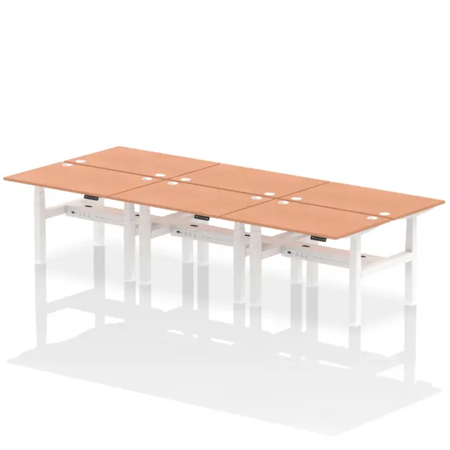 Air Back-to-Back Height Adjustable Bench Desk - 6 Person - Image 3